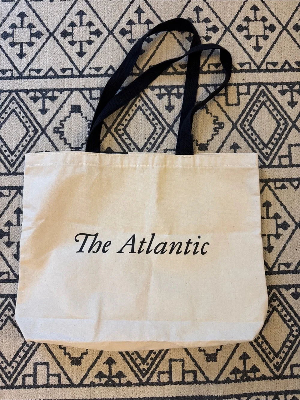 The Atlantic Canvas Tote Bag with Black 'A' Initial and The Atlantic
